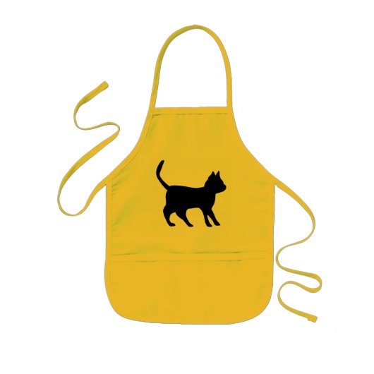 Schwarzer Kater Kinder Schort (Voorkant)