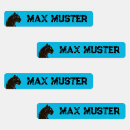 Schwarzer Panther blau 96 schmale Kinder Labels
