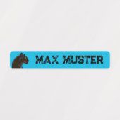 Schwarzer Panther blau 96 schmale Kinder Labels (Design 1)