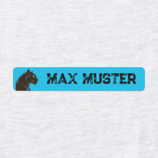 Schwarzer Panther blau 96 schmale Kinder Labels (Design 1)