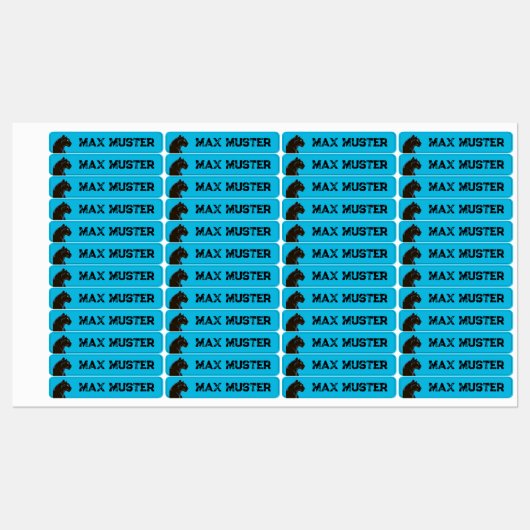 Schwarzer Panther blau 96 schmale Kinder Labels (Vel)