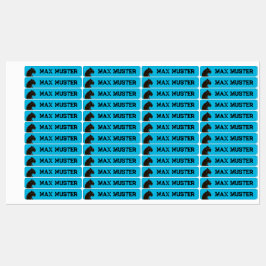Schwarzer Panther blau 96 schmale Kinder Labels