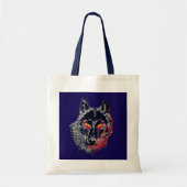 Schwarzer Wolf mit roten Augen Tote Bag (Voorkant)