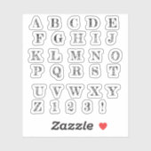 Schwarzes Buchstaben Alphabet Aufkleber Sticker (Vel)