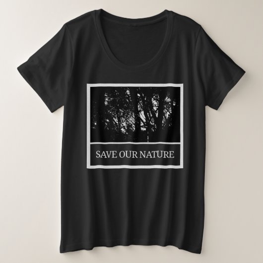Schwarzes Damen T-Shirt – „Save Our Nature“ (Design voorkant)