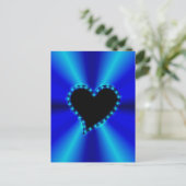 schwarzes Herz mit Sternchen auf blau Regenbogen Briefkaart (Staand voorkant)