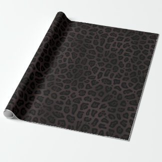 Schwarzes Jaguar Flecken Druck Cadeaupapier