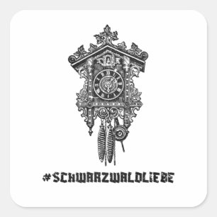 Schwarzwaldliebe Schwäbisch Heimat Kuckucksuhr Vierkante Sticker