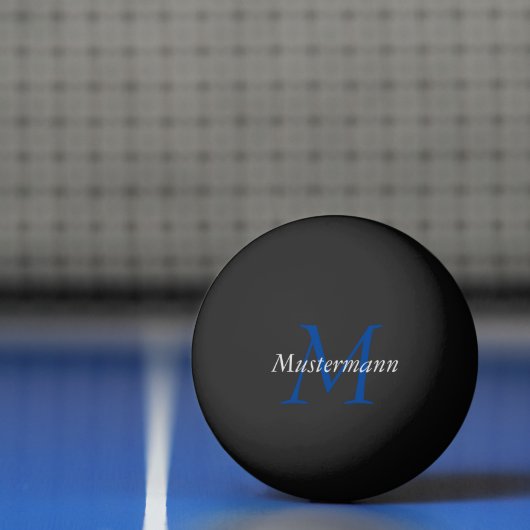 Schwarzweiss personalisiert mit Monogramm Pingpongbal (Net)