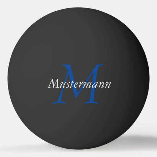 Schwarzweiss personalisiert mit Monogramm Pingpongbal (Voorkant)