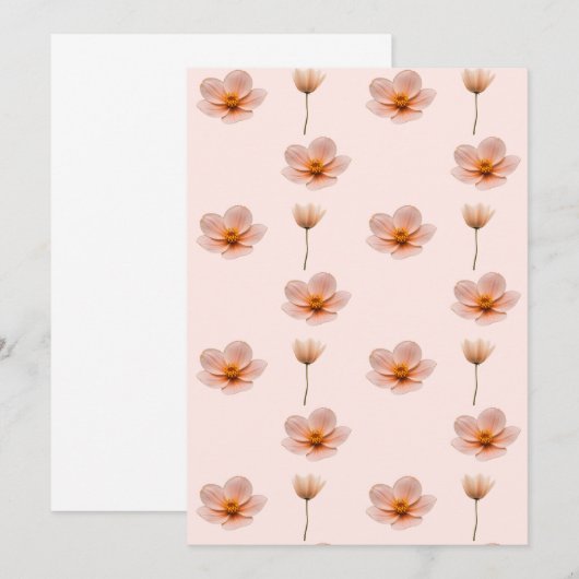 Schwebende Blumenmelodie Kaart (Voorkant / Achterkant)