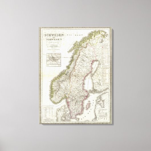 Schweden, Norwegen - Zweden, Noorwegen Canvas Afdruk (Voorkant)