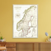 Schweden, Norwegen - Zweden, Noorwegen Canvas Afdruk (Insitu (Woonkamer))