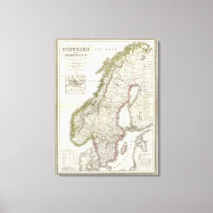 Schweden, Norwegen - Zweden, Noorwegen Canvas Afdruk