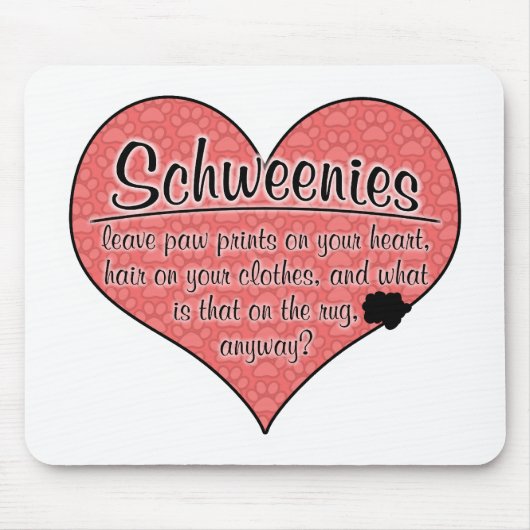 Schweenie Paw Prints Dog Humor Muismat (Voorkant)