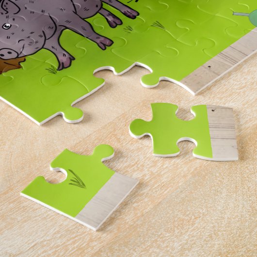 Schwein und Pfau Legpuzzel (Zijkant)
