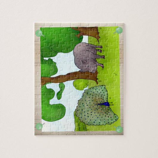 Schwein und Pfau Legpuzzel (Verticaal)