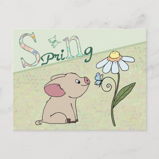 Schweinchen im Frühling Briefkaart (Voorkant)