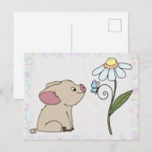 Schweinchen mit Blume Briefkaart (Voorkant / Achterkant)