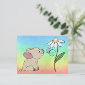 Schweinchen mit Blume Postkarte Briefkaart (Staand voorkant)