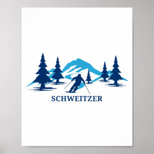 Schweitzer idaho skioord skiën skiër poster