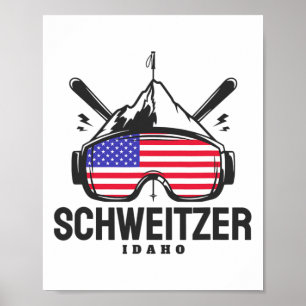 Schweitzer Idaho Usa Ski Retro Skien Poster
