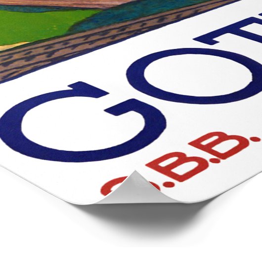 "Schweiz: 1914 - Gotthard Linie SBB Reise Werbe Poster (Hoek)