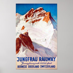"Schweiz: 1936 Berner Oberland - Jungbahn Reise Poster