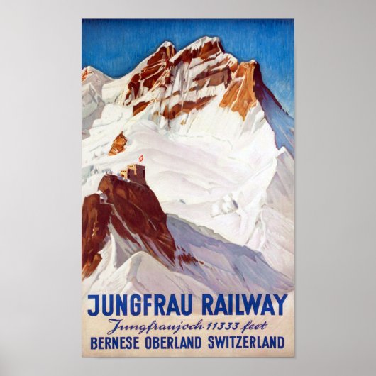"Schweiz: 1936 Berner Oberland - Jungbahn Reise Poster (Voorkant)