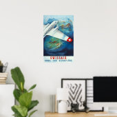 "Schweiz: 1937 - SWISSAIR Rund- und Alpenflüge Poster (Thuiskantoor)