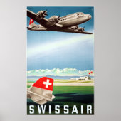 "Schweiz: 1948 - SWISSAIR Werbe Reise ... Poster (Voorkant)