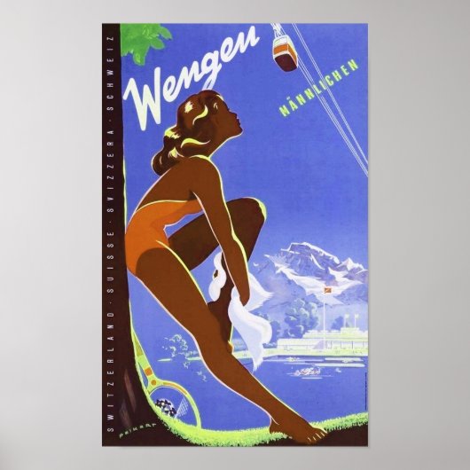 "Schweiz: 2021/heute Bern - Wengen Männl. Reise Poster (Voorkant)