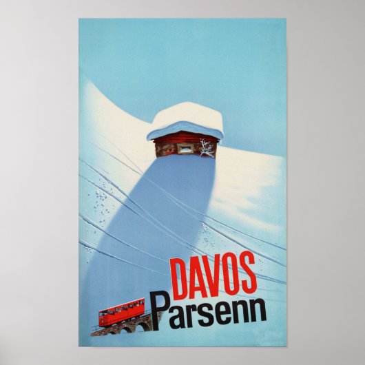 " Schweiz: 2022/heute - Davos Parsenn Bahn Reise Poster (Voorkant)