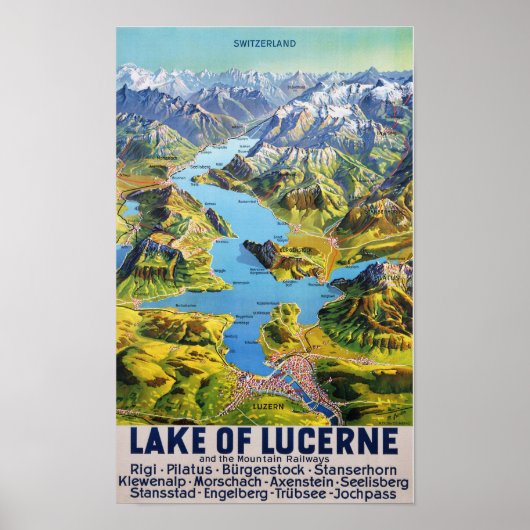" Schweiz: 2022/heute- Vierwaldstättersee Panorama Poster (Voorkant)