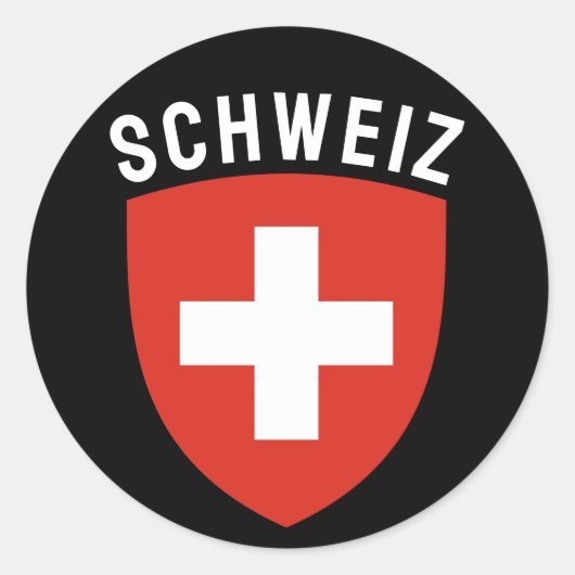 Schweiz (Duitstalig Zwitserland) Ronde Sticker (Voorkant)