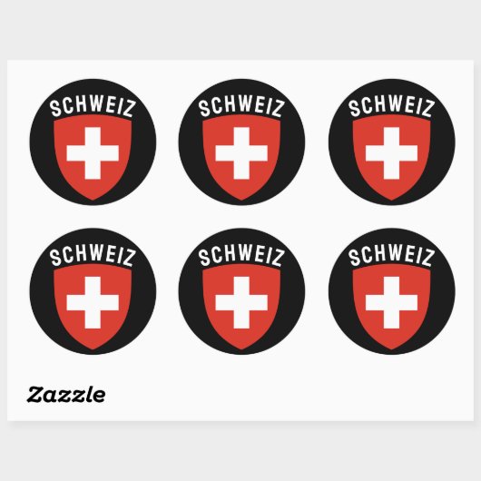 Schweiz (Duitstalig Zwitserland) Ronde Sticker (Vel)