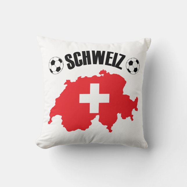 Schweiz Fussball Zwitserland Map Kussen (Voorkant)
