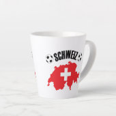 Schweiz Fussball Zwitserland Map Latte Mok (Rechterhoek)