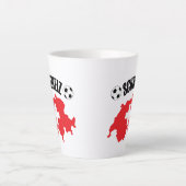 Schweiz Fussball Zwitserland Map Latte Mok (Voorkant)