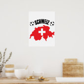 Schweiz Fussball Zwitserland Map Poster (Keuken)