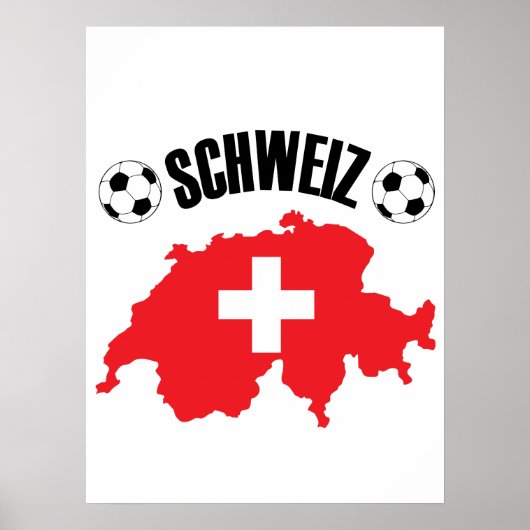 Schweiz Fussball Zwitserland Map Poster (Voorkant)