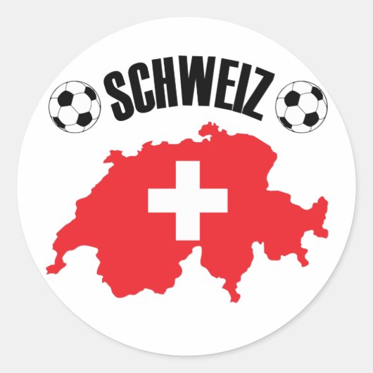 Schweiz Fussball Zwitserland Map Ronde Sticker (Voorkant)