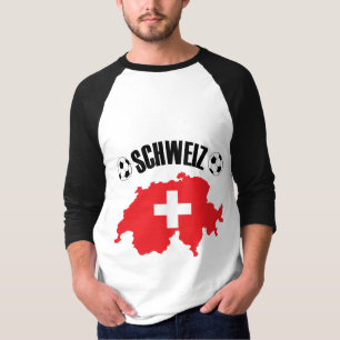 Schweiz Fussball Zwitserland Map T-shirt