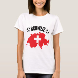 Schweiz Fussball Zwitserland Map T-shirt
