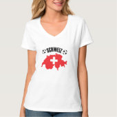 Schweiz Fussball Zwitserland Map T-shirt (Voorkant)
