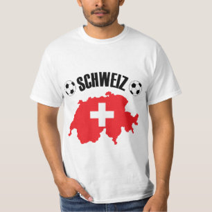 Schweiz Fussball Zwitserland Map T-shirt