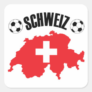Schweiz Fussball Zwitserland Map Vierkante Sticker