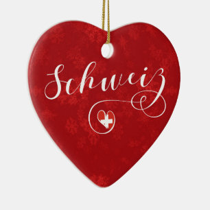 Schweiz Heart, Ornament met kerstbomen, Zwitserlan