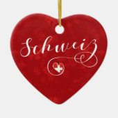 Schweiz Heart, Ornament met kerstbomen, Zwitserlan (Voorkant)