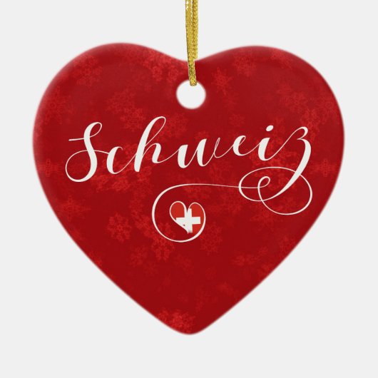 Schweiz Heart, Ornament met kerstbomen, Zwitserlan (Voorkant)